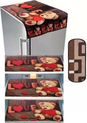 Crosmo Refrigerator  Cover(Width: 56 cm, Brown)