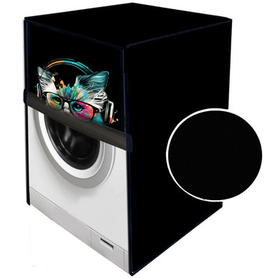 JM Homefurnishings Front Loading Washing Machine  Cover(Width: 64 cm, Black)
