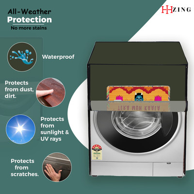 Hizing Front Loading Washing Machine  Cover(Width: 70 cm, Green, Orange)