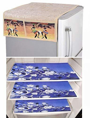 KUBER INDUSTRIES Refrigerator  Cover(Width: 98 cm, Cream)