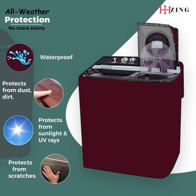 Hizing Semi-Automatic Washing Machine  Cover(Width: 84 cm, Maroon)