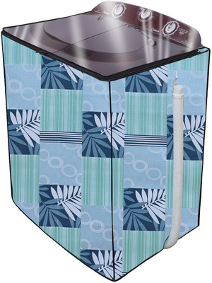 JM Homefurnishings Semi-Automatic Washing Machine  Cover(Width: 89 cm, Navy Blue, White)