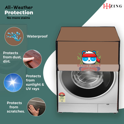 Hizing Front Loading Washing Machine  Cover(Width: 70 cm, Beige, Green)