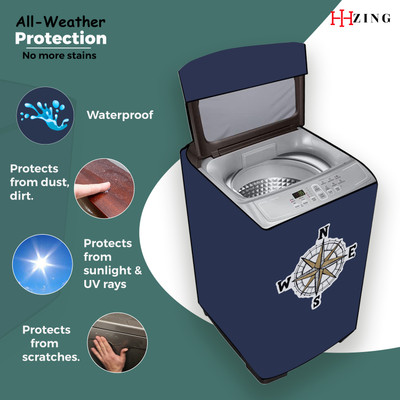 Hizing Top Loading Washing Machine  Cover(Width: 61 cm, Blue, Silver)
