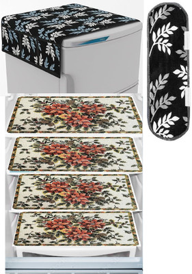 LooMantha Refrigerator  Cover(Width: 55 cm, Black, Brown)