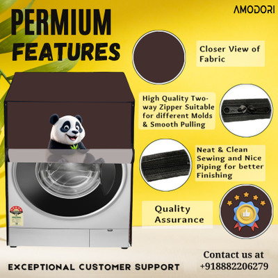 Amodori Front Loading Washing Machine  Cover(Width: 64 cm, Brown, White)