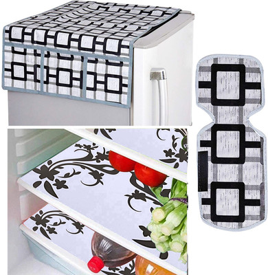 KUBER INDUSTRIES Refrigerator  Cover(Width: 98 cm, Grey)