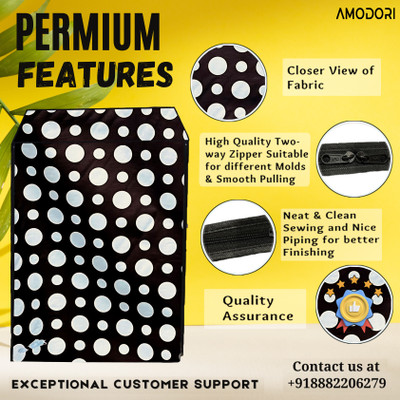 Amodori Front Loading Washing Machine  Cover(Width: 66 cm, Black)