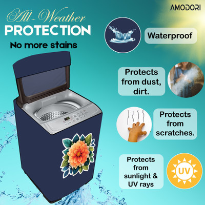 Amodori Top Loading Washing Machine  Cover(Width: 61 cm, Blue, Orange)