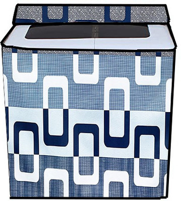 JM Homefurnishings Semi-Automatic Washing Machine  Cover(Width: 82 cm, Blue, White)