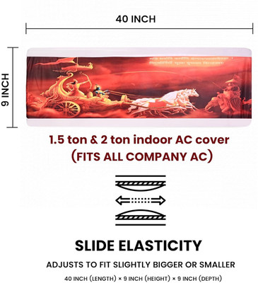 Aadvay and Advika Air Conditioner  Cover(Width: 101.6 cm, Multicolor::Maroon)