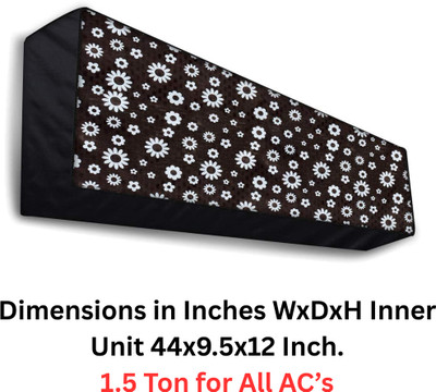 Sahaj Creation Air Conditioner  Cover(Width: 111 cm, Black, White)