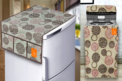 RELOOK INDUSTRIES Front Loading Washing Machine  Cover(Width: 58 cm, Beige, Brown)