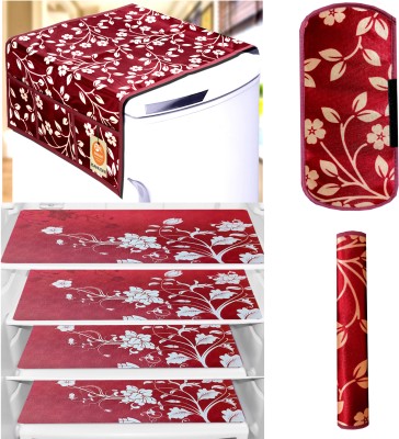 Kanushi Industries Refrigerator  Cover(Width: 99 cm, Maroon)