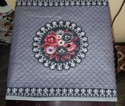 MADANIHANDI CRAFT Refrigerator  Cover(Width: 55 cm, Grey)