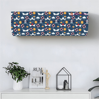 DARSHANAM WORLD Air Conditioner  Cover(Width: 97 cm, WHITE, BLUE)