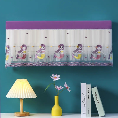 DARSHANAM WORLD Air Conditioner  Cover(Width: 97 cm, WHITE, PURPLE)