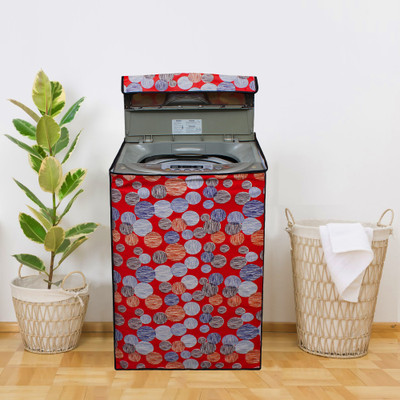 Glassiano Top Loading Washing Machine  Cover(Width: 58.42 cm, Orange, Silver)