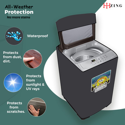 Hizing Top Loading Washing Machine  Cover(Width: 55 cm, Grey, White)