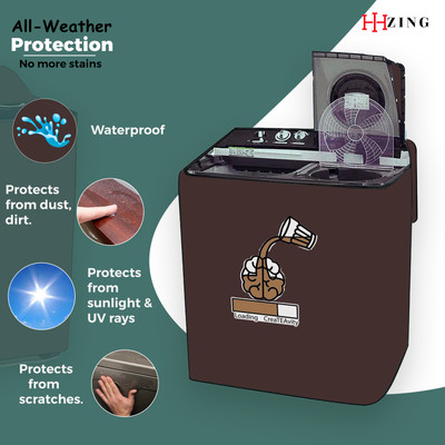Hizing Semi-Automatic Washing Machine  Cover(Width: 82 cm, Brown, Beige)
