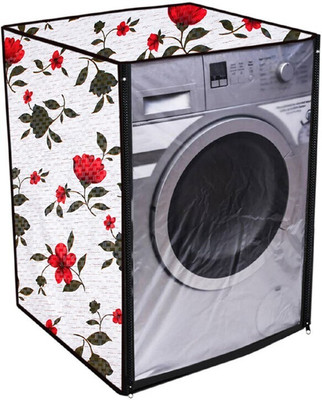 Nitasha Front Loading Washing Machine  Cover(Width: 58 cm, White, Maroon)