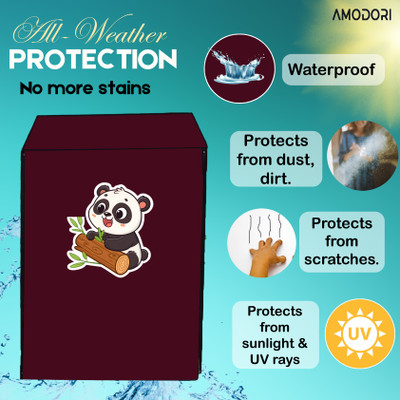 Amodori Front Loading Washing Machine  Cover(Width: 66 cm, Maroon, Brown)