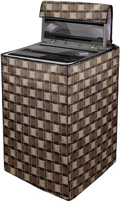 Jainco Decor Top Loading Washing Machine  Cover(Width: 64 cm, Brown Checks)