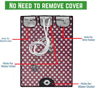Nitasha Front Loading Washing Machine  Cover(Width: 64 cm, White, Pink)