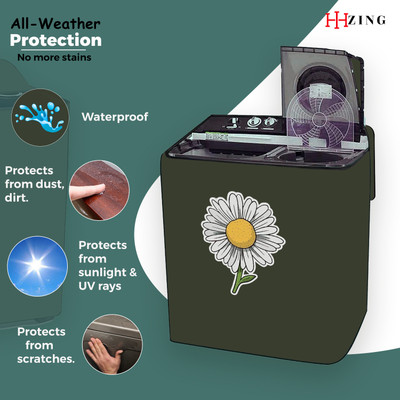 Hizing Semi-Automatic Washing Machine  Cover(Width: 83 cm, Green, Yellow)