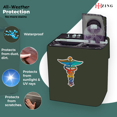Hizing Semi-Automatic Washing Machine  Cover(Width: 85 cm, Green, Blue)