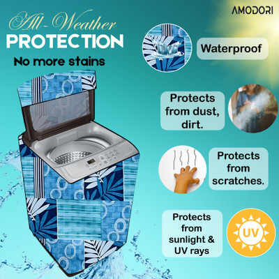 Amodori Top Loading Washing Machine  Cover(Width: 63 cm, Blue, Grey)