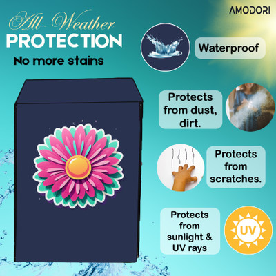 Amodori Front Loading Washing Machine  Cover(Width: 67 cm, Blue, Yellow)