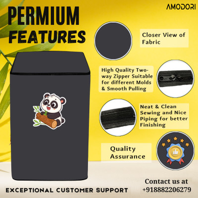 Amodori Top Loading Washing Machine  Cover(Width: 65 cm, Grey, Pink)