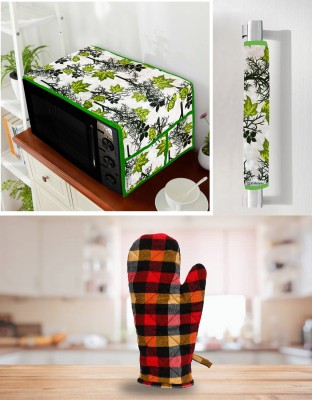 E-Retailer Refrigerator  Cover(Width: 53 cm, Length-91cm) With 1Pc Handle Cover and 1Pc Oven Gloves (Green , Pack of-3Pcs.)