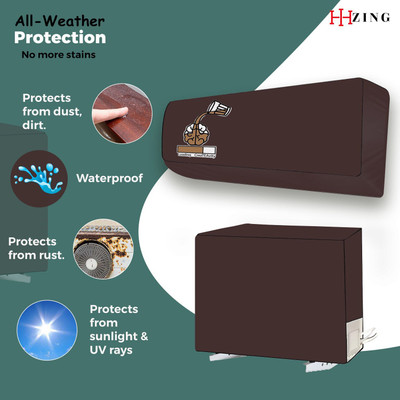 Hizing Air Conditioner  Cover(Width: 113 cm, Brown, Brown)