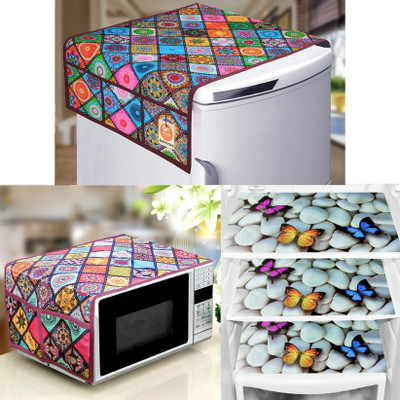 Kanushi Industries Refrigerator  Cover(Width: 99 cm, MULTI)