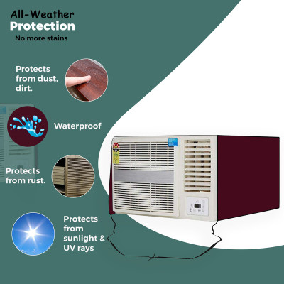 Hizing Air Conditioner  Cover(Width: 68.55 cm, Maroon)