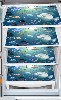 REVEXO Fridge Mat(Width: 32 cm, Multicolor, Transparent)