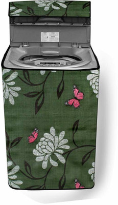 aradhya traders Top Loading Washing Machine  Cover(Width: 59 cm, Green Flower 6kg to 8kg Waterproof)