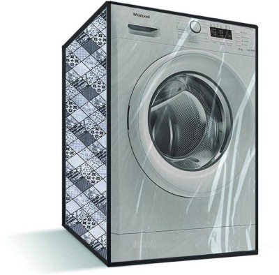 JM Homefurnishings Front Loading Washing Machine  Cover(Width: 66 cm, Grey, White)