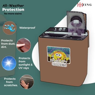 Hizing Semi-Automatic Washing Machine  Cover(Width: 91 cm, Beige, White)