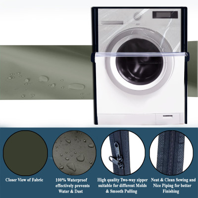 Delideal Front Loading Washing Machine  Cover(Width: 74 cm, Green)