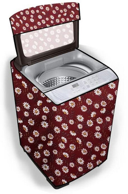 aradhya traders Top Loading Washing Machine  Cover(Width: 59 cm, Maroon Flower 6kg to 8kg Waterproof)