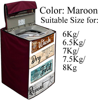Declooms Top Loading Washing Machine  Cover(Width: 61 cm, Maroon)