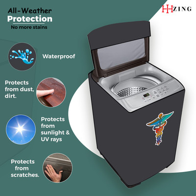 Hizing Top Loading Washing Machine  Cover(Width: 54 cm, Grey, Blue)
