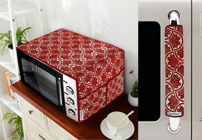 E-Retailer Microwave Oven  Cover(Width: 35 cm, Length-91cm) With utility Pockets and 1Pc Handle Cover (Red, Pack of-2Pcs)