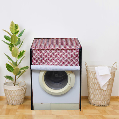 Glassiano Front Loading Washing Machine  Cover(Width: 60.96 cm, Red, White)