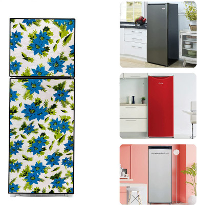 JM Homefurnishings Refrigerator  Cover(Width: 80.1 cm, Green, Blue)