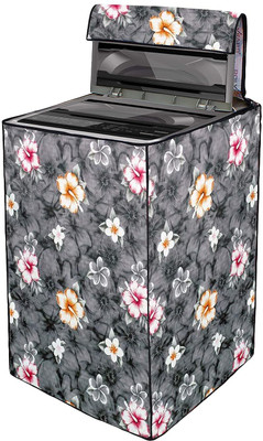 aradhya traders Top Loading Washing Machine  Cover(Width: 59 cm, Grey Flower 6kg to 8kg Waterproof)