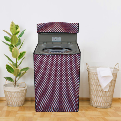 Glassiano Top Loading Washing Machine  Cover(Width: 58.42 cm, White, Maroon)